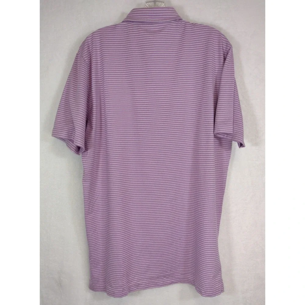 Polo Golf Ralph Lauren Mens Vintage Lisle‎ Purple Striped Polo Shirt Size Medium
